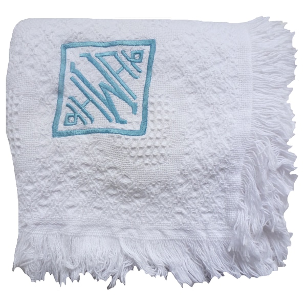 Quilted Blanket With Name Embroidered Etsy