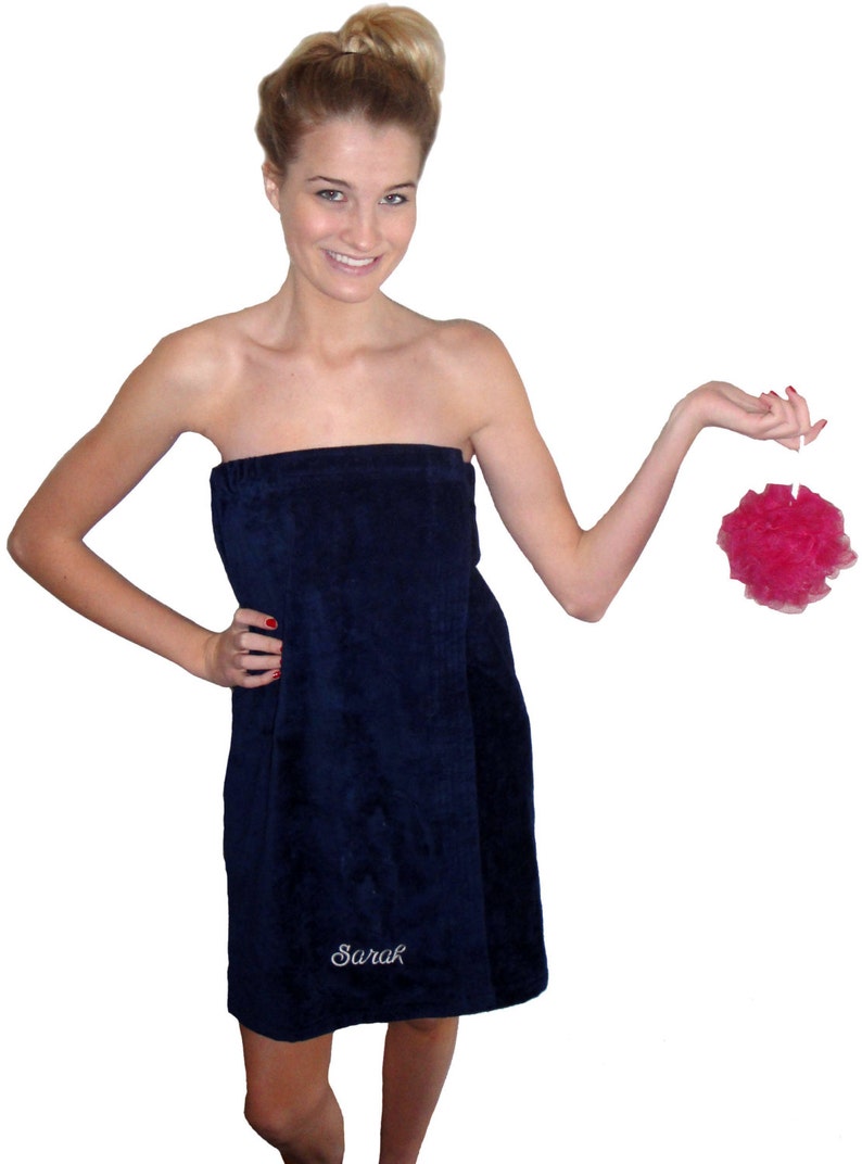 Ladies Shower Wrap in Heavy Terry Velour and Personalized With Etsy