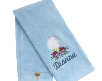 Custom Embroidered and Personalized Golf Towel For Her