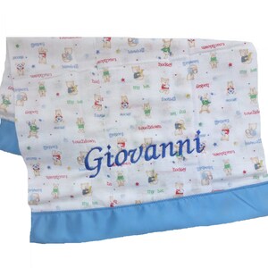 Handmade Printed Diaper Burpie Custom Embroidered for Baby with Baby&#39;s Name - Personalized