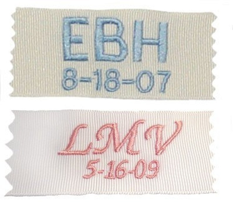 Charlotte Wedding Labels Custom Embroidered AND Presented in Gift Box