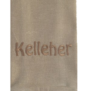 Homespun Taupe Guest Towel with Pleated Edge Custom Embroidered & Personalized