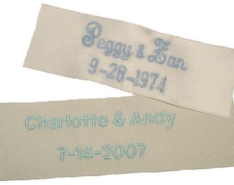 Mother and Daughter Two Wedding Gown Labels Embroidered and Personalized