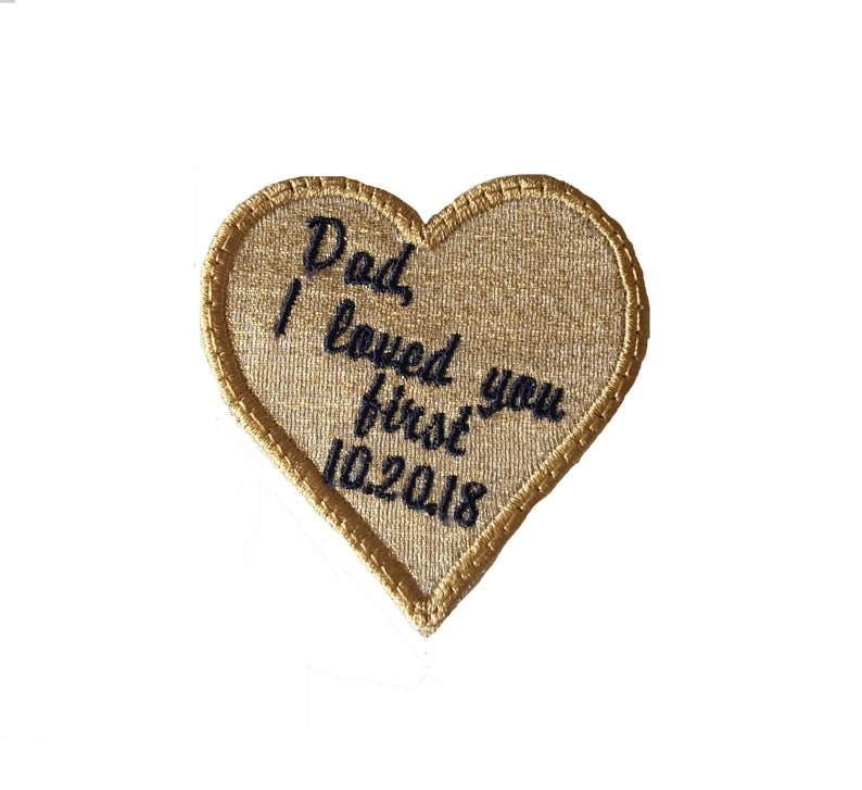 Heart Label for the Tie of Father of the Bride Custom Embroidered and Personalized image 7