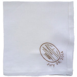 Embroidered and Personalized Linen Handkerchief for Men