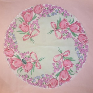 Custom Embroidered Personalized  Circular Flower Hankie - Flower Girl Handkerchief - Monogrammed