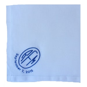 Embroidered and Personalized Linen Hankerchief for Men