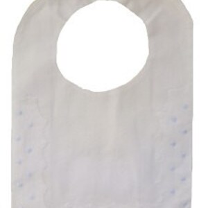 Heirloom Style Squared Off Polka Dot Edged Bib - For the Youngest Flower Girl or Ring Bearer