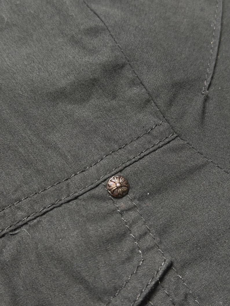 Vtg Versace Jeans Couture Black Shirt, Medusa Head Buttons, Men’s Size L, Made in Italy image 11