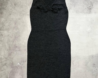 DOLCE & GABBANA Grey Alpaca Wool Knit Bodycon Sleeveless Dress Women's Size M