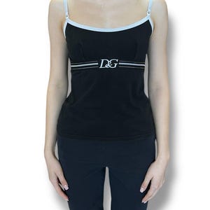 Dolce Gabbana Vitage Underwear Logo Tank Top Black Size M Women&#39;s RARE