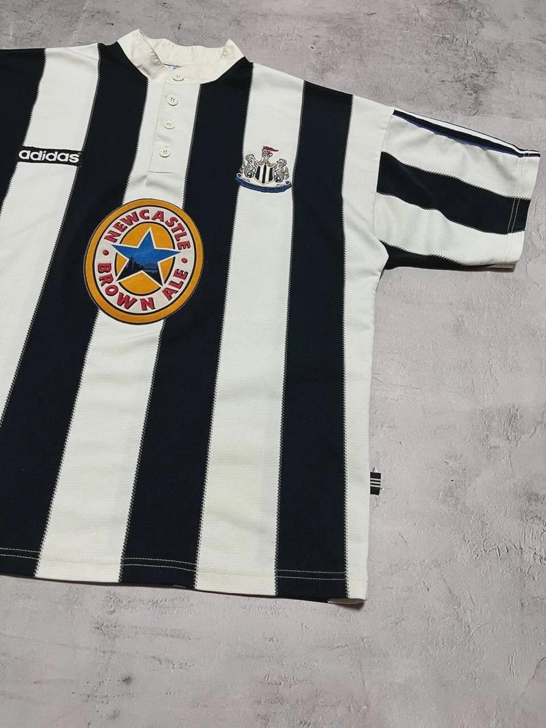 Camiseta de fútbol Adidas vintage original del Newcastle United 1995/1996/1997, talla L imagen 4