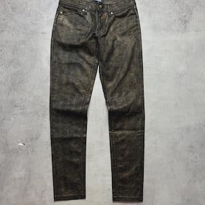 Vintage Just Roberto Cavalli slim jeans med ormskinnsmönster, italienska designerbyxor med djurtryck från Y2K, tillverkade i Italien, damstorlek W26