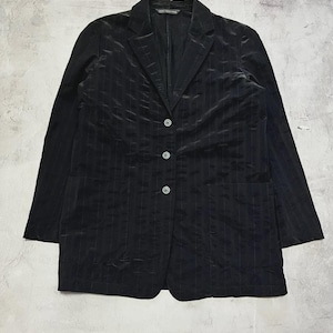 Marynarka w paski z nylonu Marithe Francois Girbaud, czarna, rozmiar męski US 30 / S, kurtka Techwear