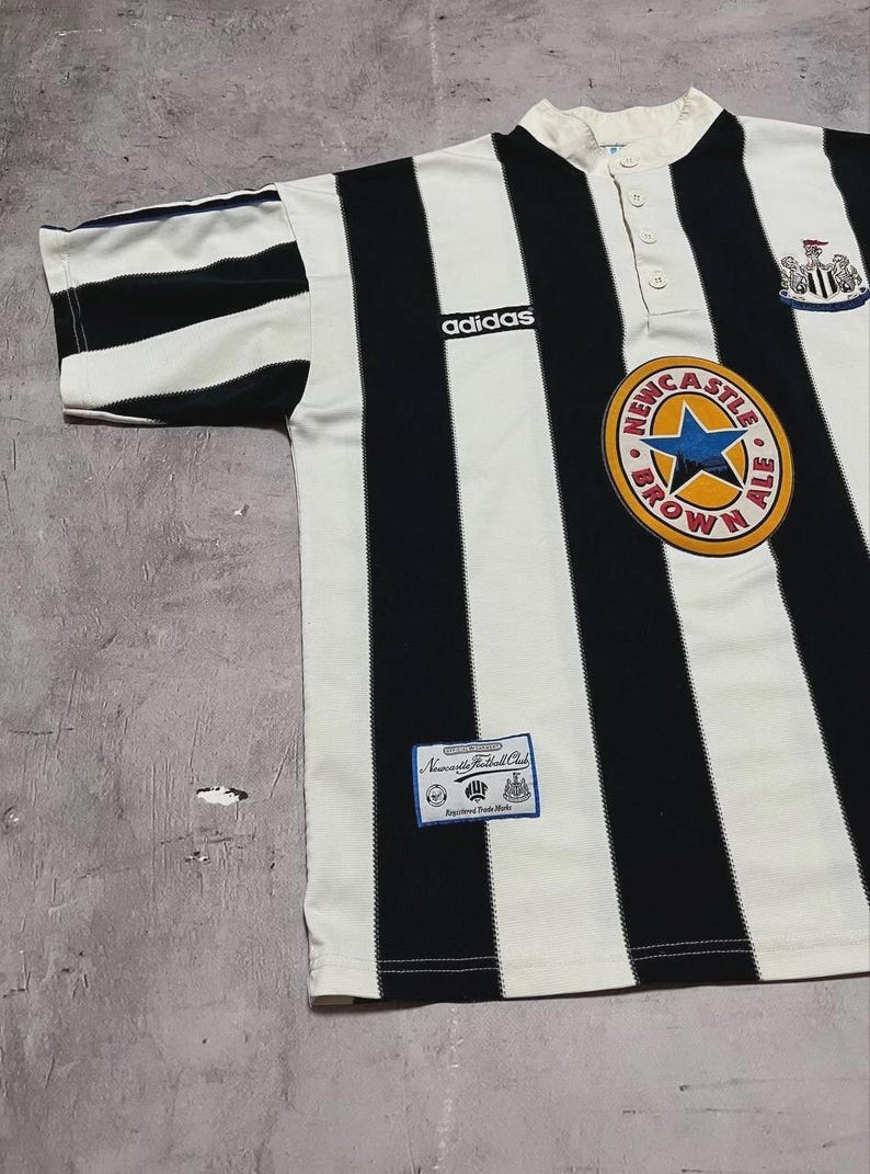 Camiseta de fútbol Adidas vintage original del Newcastle United 1995/1996/1997, talla L imagen 5