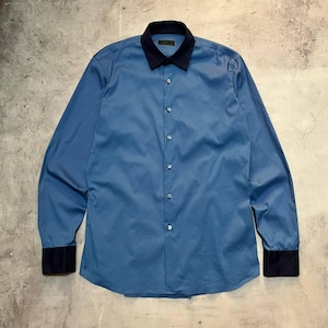Chemise Prada bicolore à boutons bleu marine Homme Taille 42