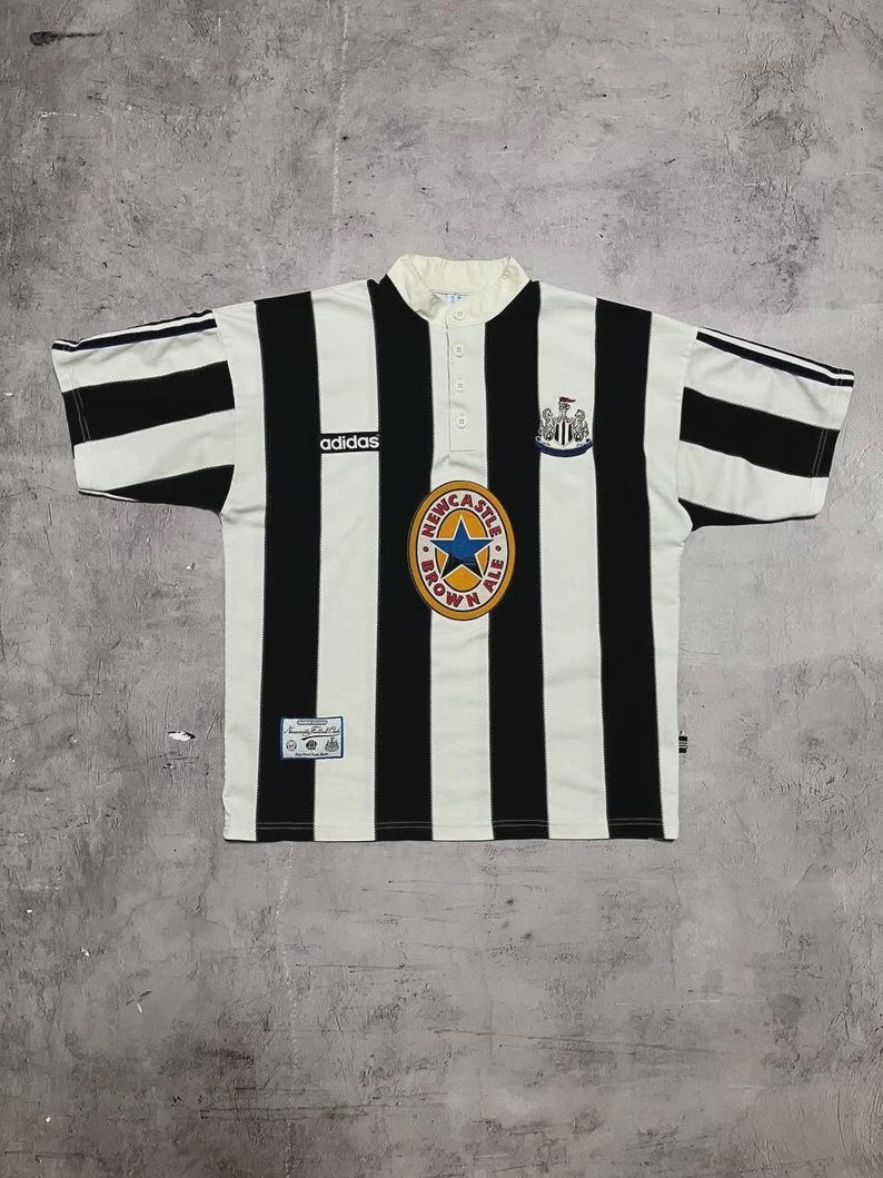 Camiseta de fútbol Adidas vintage original del Newcastle United 1995/1996/1997, talla L imagen 1