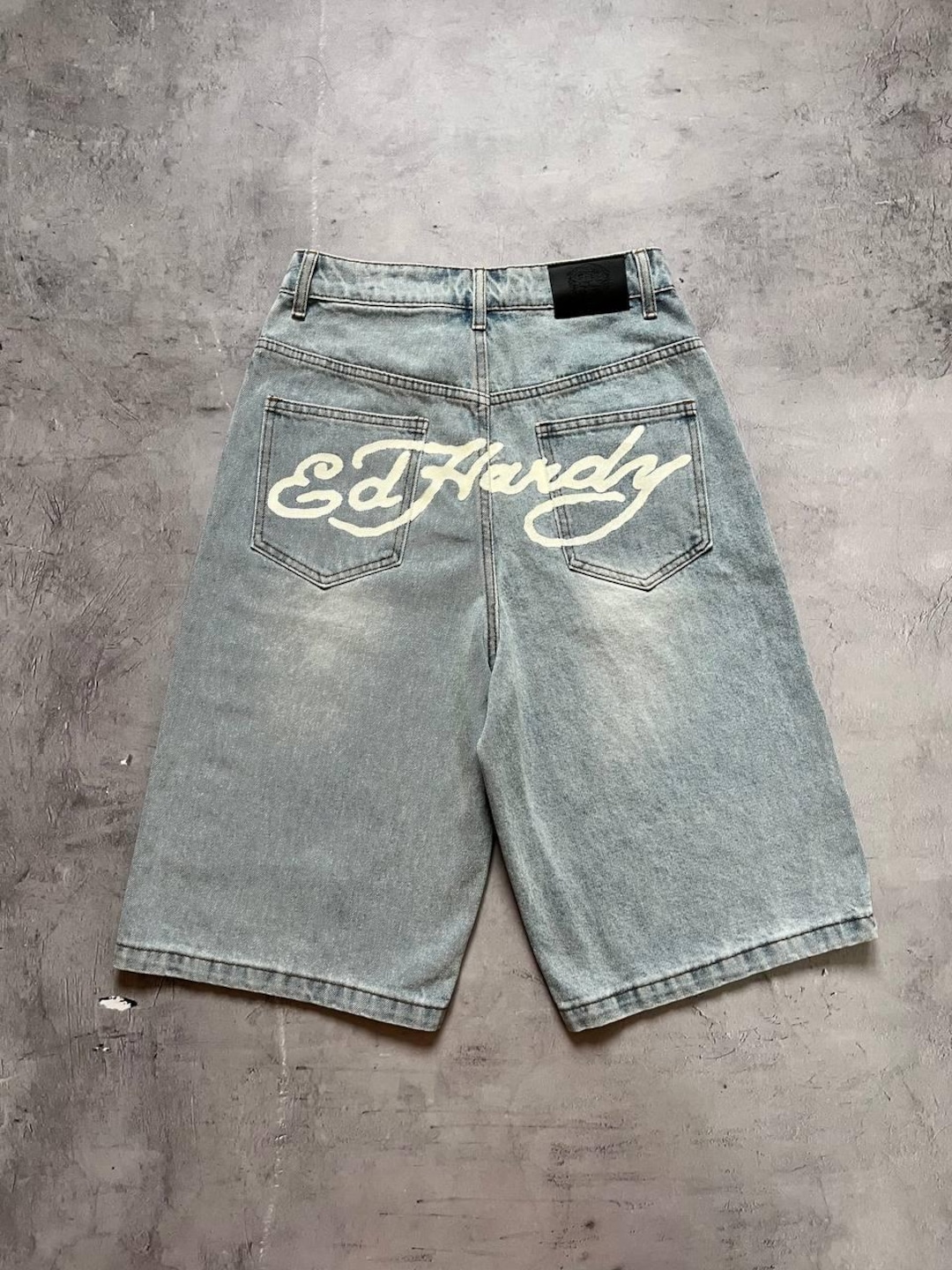 Ed Hardy Big Logo Y2K Denim Shorts Size XS Blue Men's - Etsy