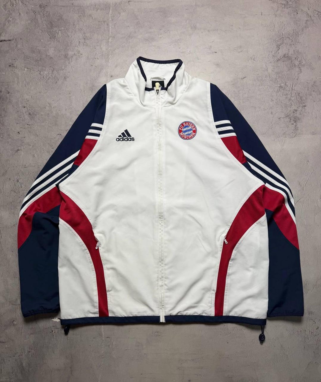 Vtg 2003-04 Bayern Munich Adidas Track Jacket, Red & White, Men's