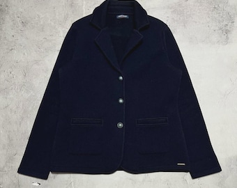 Chaqueta de lana azul marino Saint James France, talla XS para mujer, estilo náutico de lujo