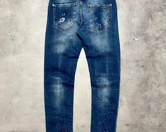 Dsquared2 verweerde geverfde jeans, herenmaat 48