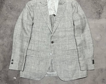 Boggi Milano Linen Blazer Jacket Men's Gray Size 50R