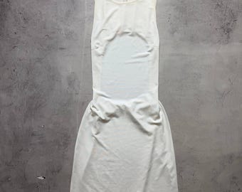 Rare Vintage Versace Jeans Couture White Open Back Midi Dress, Iconic Italian Glamour, Size 28 / IT 42