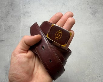 Cartier Black/brown Reversible Double C Logo Belt, 48