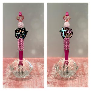 Christian Silicone Beaded  Pens | Silicone Pray on it Focal Pens | Christian Pens | Cross Pens | Beaded Pens | Jesus Pens |  Pens