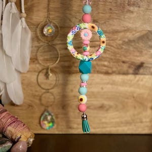 Silicone Hanging Car Charm | Beaded Car Charm | Rearview Mirror Charm | Car Charms |Rearview Mirror Hangers | Rear View Mirror Car Charms