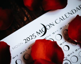 2026 Moon Calendar with Astrology, black and white poster