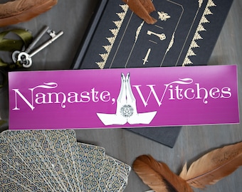 Namaste, Witches bumper sticker, witch sticker, yoga sticker, yogi sticker, funny bumper sticker, witch bumper sticker