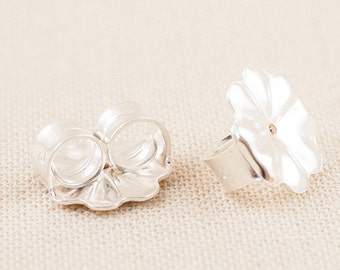 Incidentals: Large Earring Backs, 1 pair sterling silver ear nuts, silver earring backs, earring findings, jewelry findings