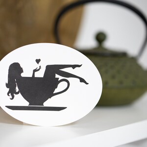 Adesivo oval My Cup of Tea, adesivo Tea Lovers, adesivo de xícara de chá, suprimentos de chá, bebedor de chá, chá de banho, adesivo de chá, adesivo de banho, chá de ervas