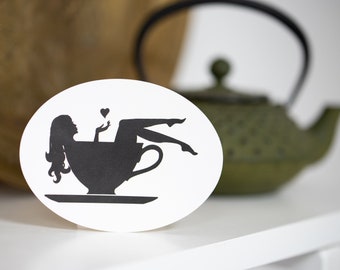 My Cup of Tea Oval sticker, Tea Lovers sticker, teacup sticker, tea supplies, tea drinker, bath tea, tea sticker, bath sticker, herbal tea