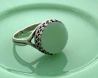Jadeite Fire King Ring, Vintage Green Jadeite Plate, Jadeite Junkies, Broken China Jewelry Gifts for Women