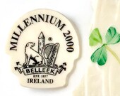 Irish St Patricks Day Pin Wolfhound Castle Harp Belleek Broken China Jewelry from Ireland