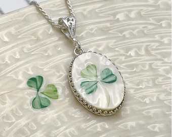 Celtic Necklace, Irish Broken China Jewelry, 20th Anniversary Gift for Wife, Sterling Silver, Repurposed Belleek China Gifts for Her