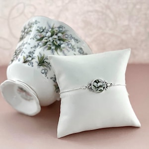 Verstellbares Maiglöckchen Armband, Sterling Silber Armband, Einzigartige Gebrochen China Schmuck Geschenke für Frauen, Handgemachter Schmuck