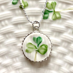 Celtic Necklace, Irish Belleek Broken China Jewelry, Sterling Silver 20th Anniversary Gift for Wife, Unique Gifts for Women