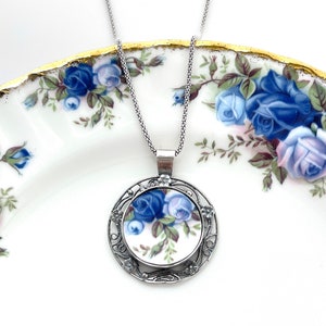 Vintage Royal Albert Moonlight Rose Broken China Jewelry, Unique Anniversary Gifts for Women image 1