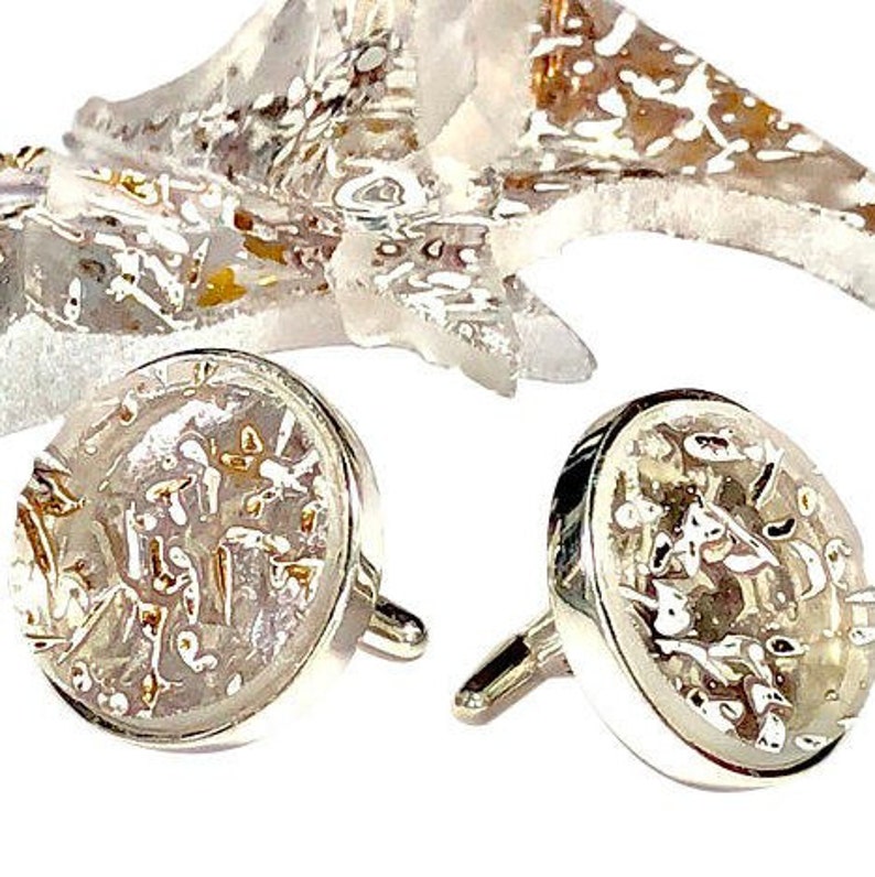 Unique Custom Cufflinks Broken China Jewelry Sterling Silver Cuff Links