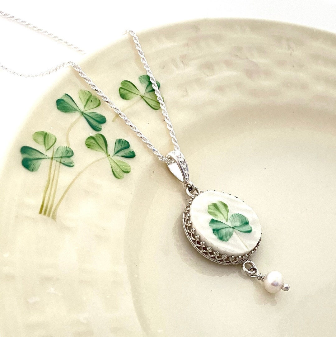 Handmade Irish Jewelry, Belleek Broken China Jewelry, Unique 20th
