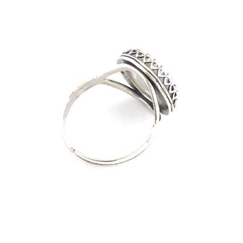 Broken China Jewelry Dainty Silver Ring Gifts for Women Hand Painted Thistle, Scottish Jewelry