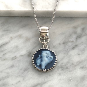 Cat Cameo Necklace, Cat Jewelry, Unique Birthday Gift for Women, Sterling Silver Necklaces for Women, Gifts for Cat Lover