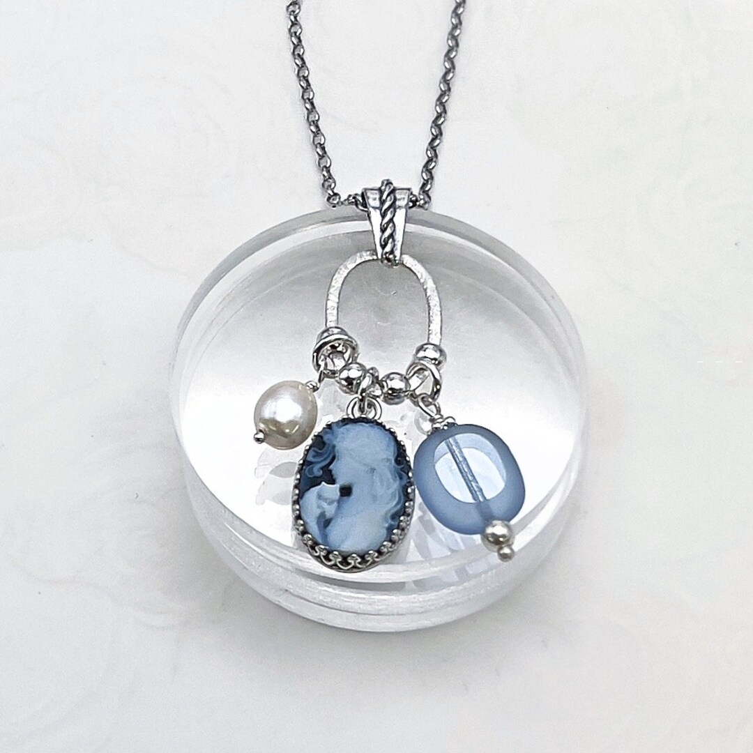 Cat Cameo Necklace, Unique Cat Jewelry Gifts for Women, Sterling Silver