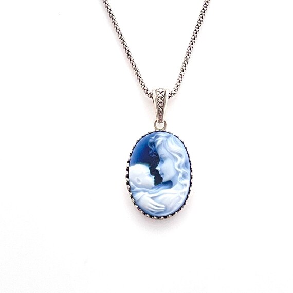 Child Cameo Necklace Unique Mom Gift 