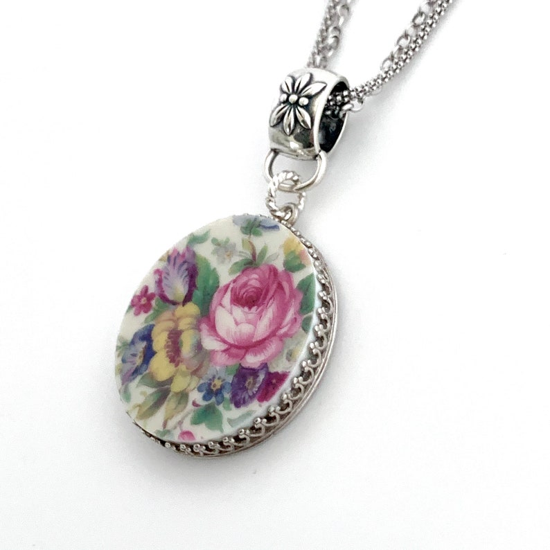 Broken China Jewelry 20th Anniversary Gift for Her Vintage ...