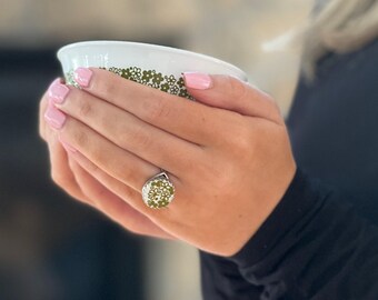 Crazy Daisy Spring Blossom Corelle Ring, Sterling Silver Adjustable Ring