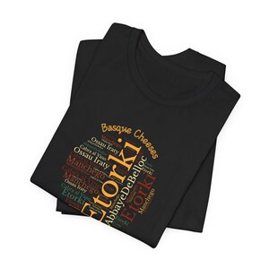 Baskischer Käse Liebhaber Unisex T-Shirt, Foodie Geschenk Bild 3